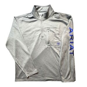 Ariat Tek Team 1/4 Zip Sweatshirt Mens XL Gray AriatTEK Performance Pullover